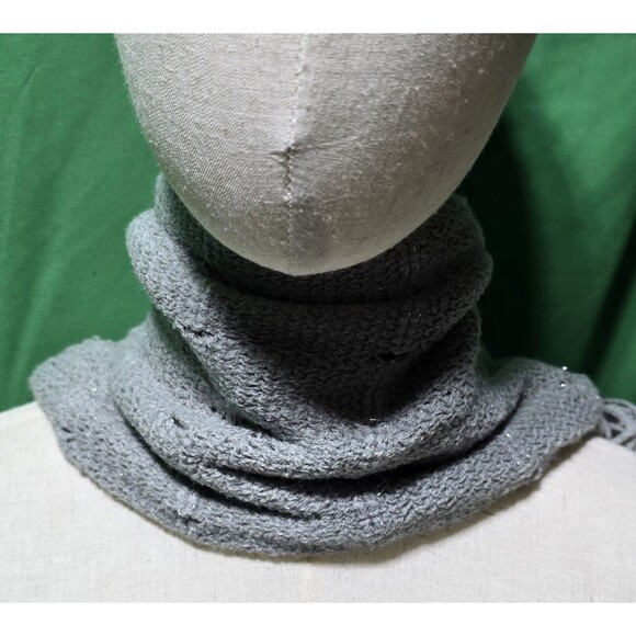 Pair of Kimberly C Knit Neck Scarves Tan and Gray Women's Collar Scarf 8x22 NWT - Picture 10 of 16